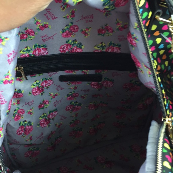 Betsy Johnson Rainbow Hearts Big Backpack - Picture 5 of 8